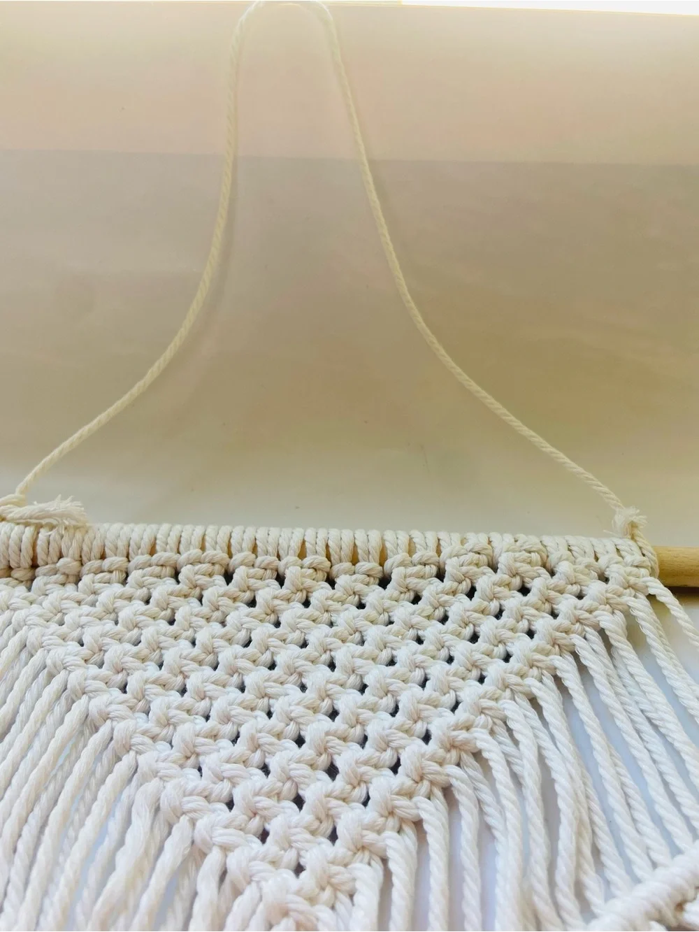 Handmade Boho Macramé Wall Hanging in Natural Cream